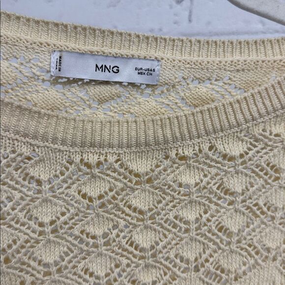 Mango Textured Knit Sweater in Cream - Size Small - LIKE NEW Long Sleeve - Picture 2 of 4